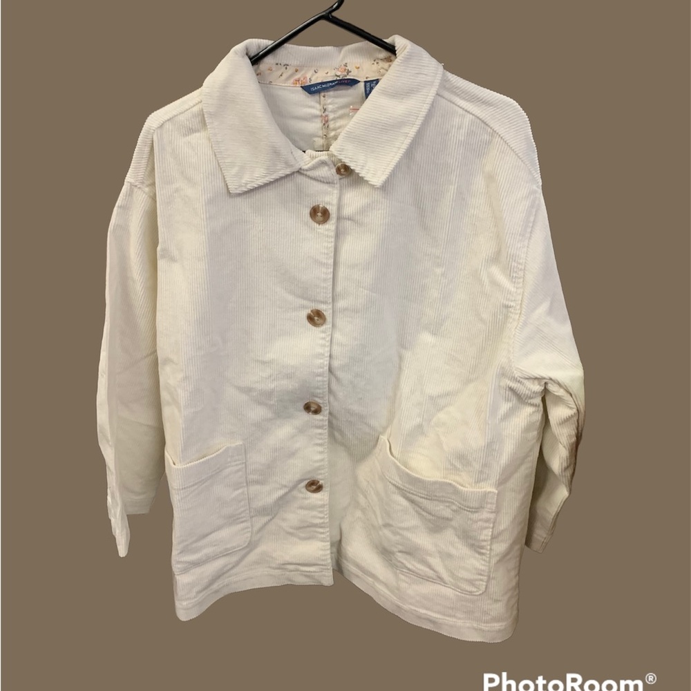IsaacMizrahiLive plus size, button down, corduroy jacket